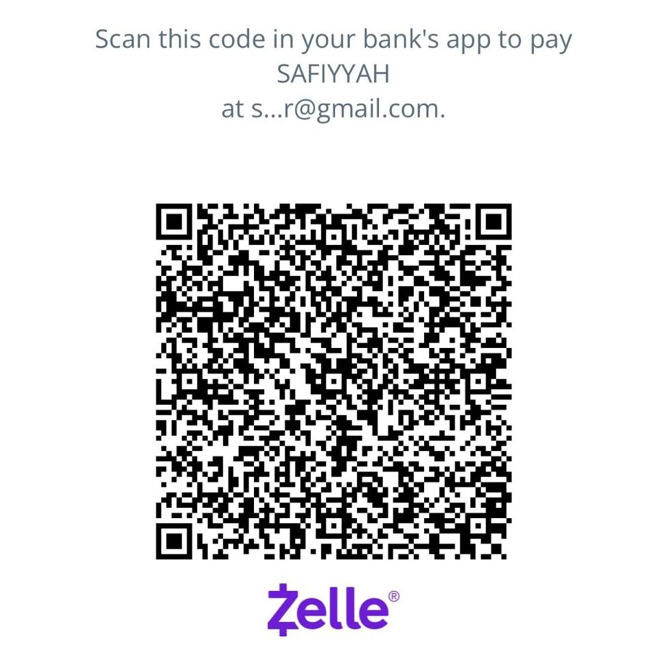 Zelle QR code for safiyyah.kar@gmail.com